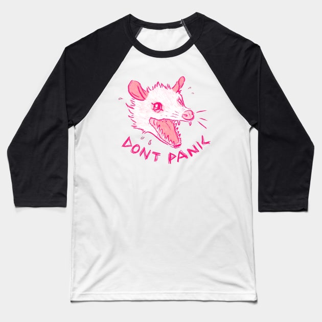 Dont Panic Baseball T-Shirt by EricaFeldArt